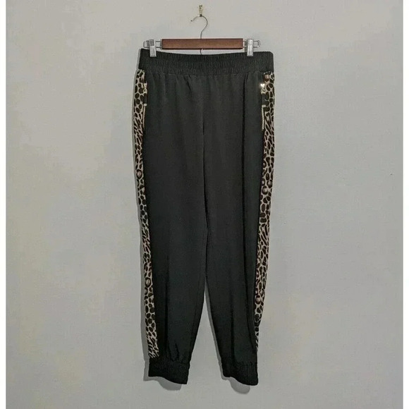 Chicos Zenergy Black Cheetah Leopard Animal Print Joggers Pants Size 0.5 US 6 - Picture 1 of 5